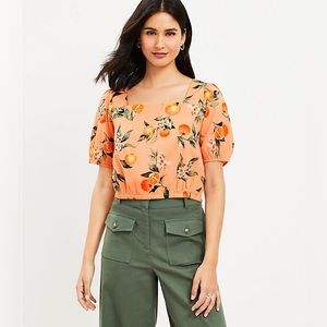 LOFT Orange Harvest Criss Cross Back Cropped Top